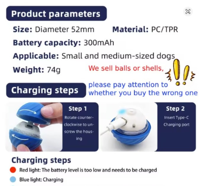 Miniatura 2 de Pelota interactiva recargable de juguete